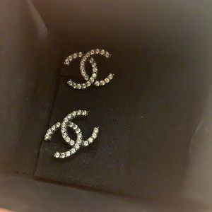 Chanel crystal CC earrings